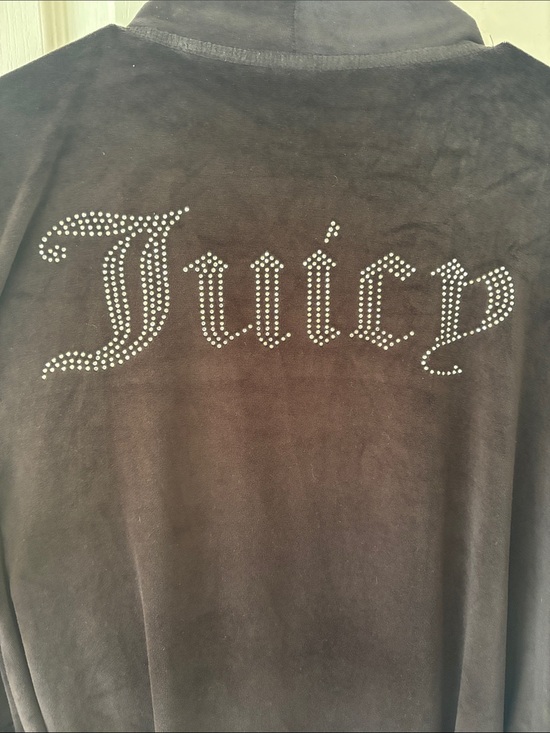 Juicy Couture Other - Juicy Couture Ladie’ Black Velour bathrobe with Rhinestone 'Juicy' Back Logo